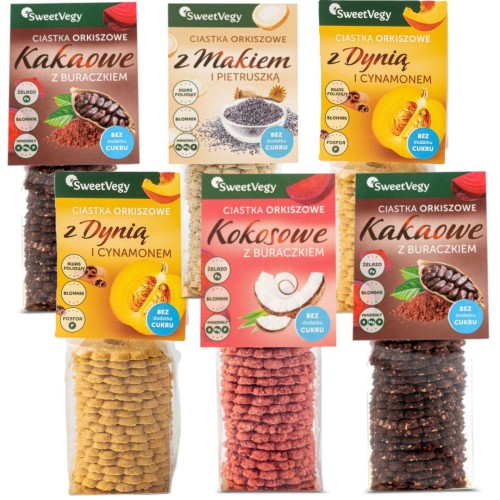 Zestaw Jesienny - Ciastka orkiszowe SweetVegy, Bez dodatku Cukru
